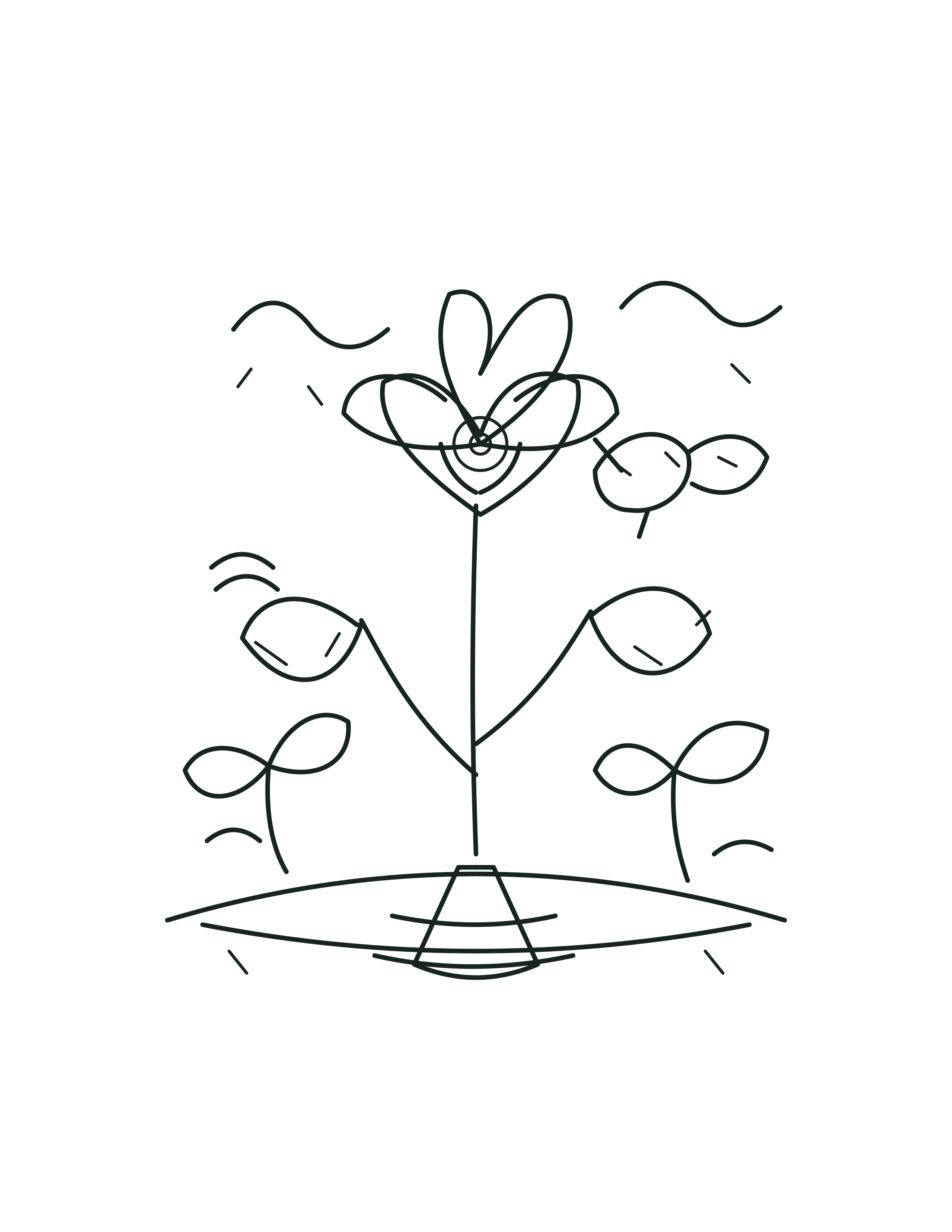 US Letter version of the same original garden scene