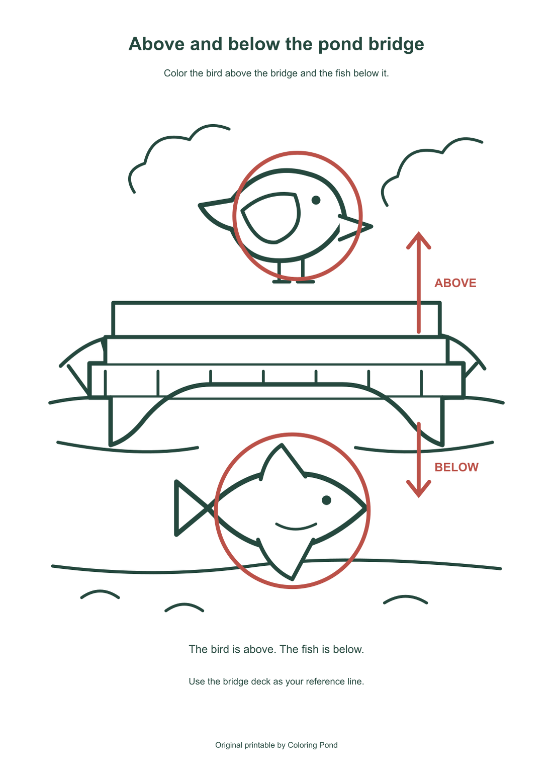 Same-source diagram circles bird above bridge and fish below bridge