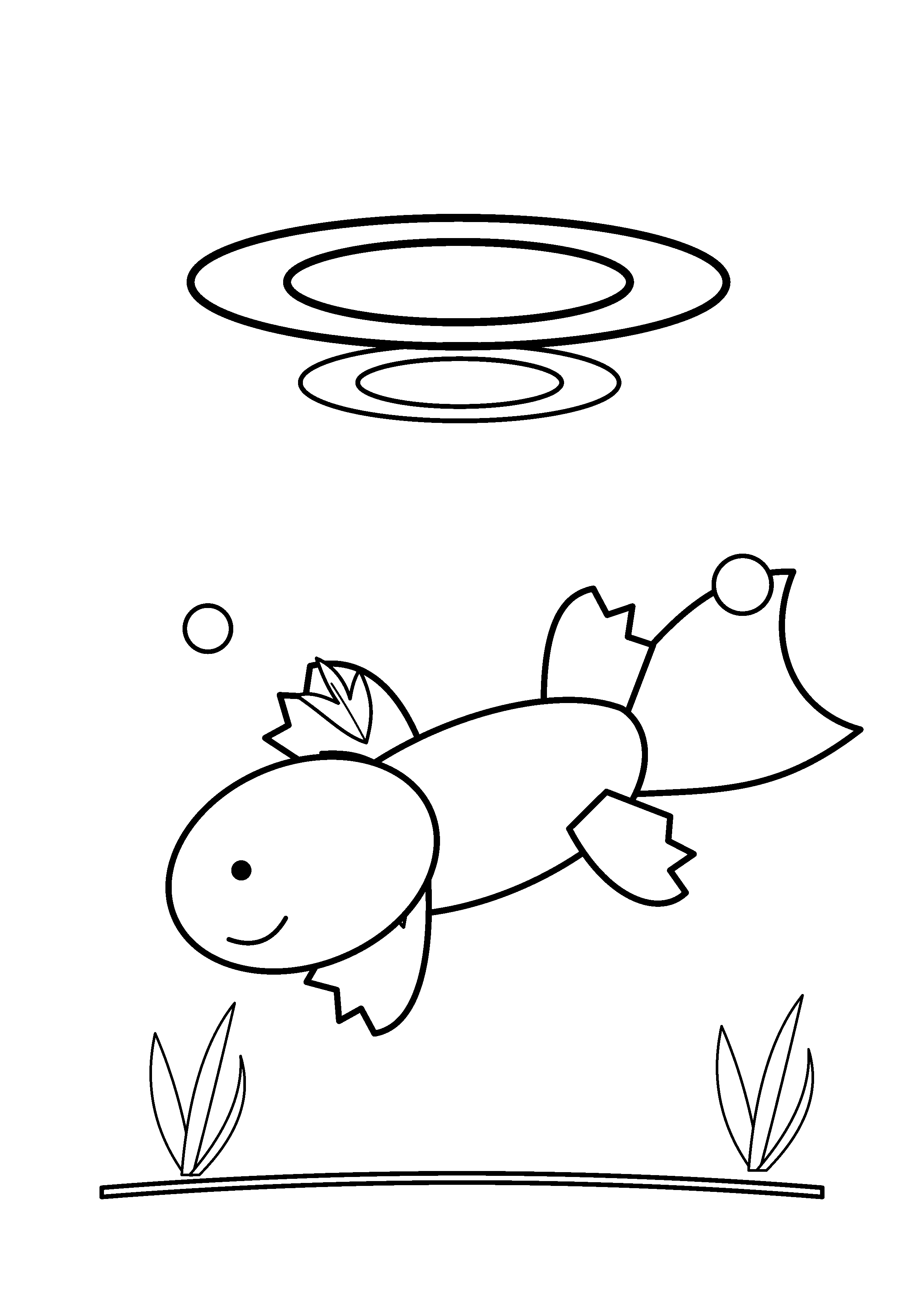 An axolotl floats below wide surface ripples.