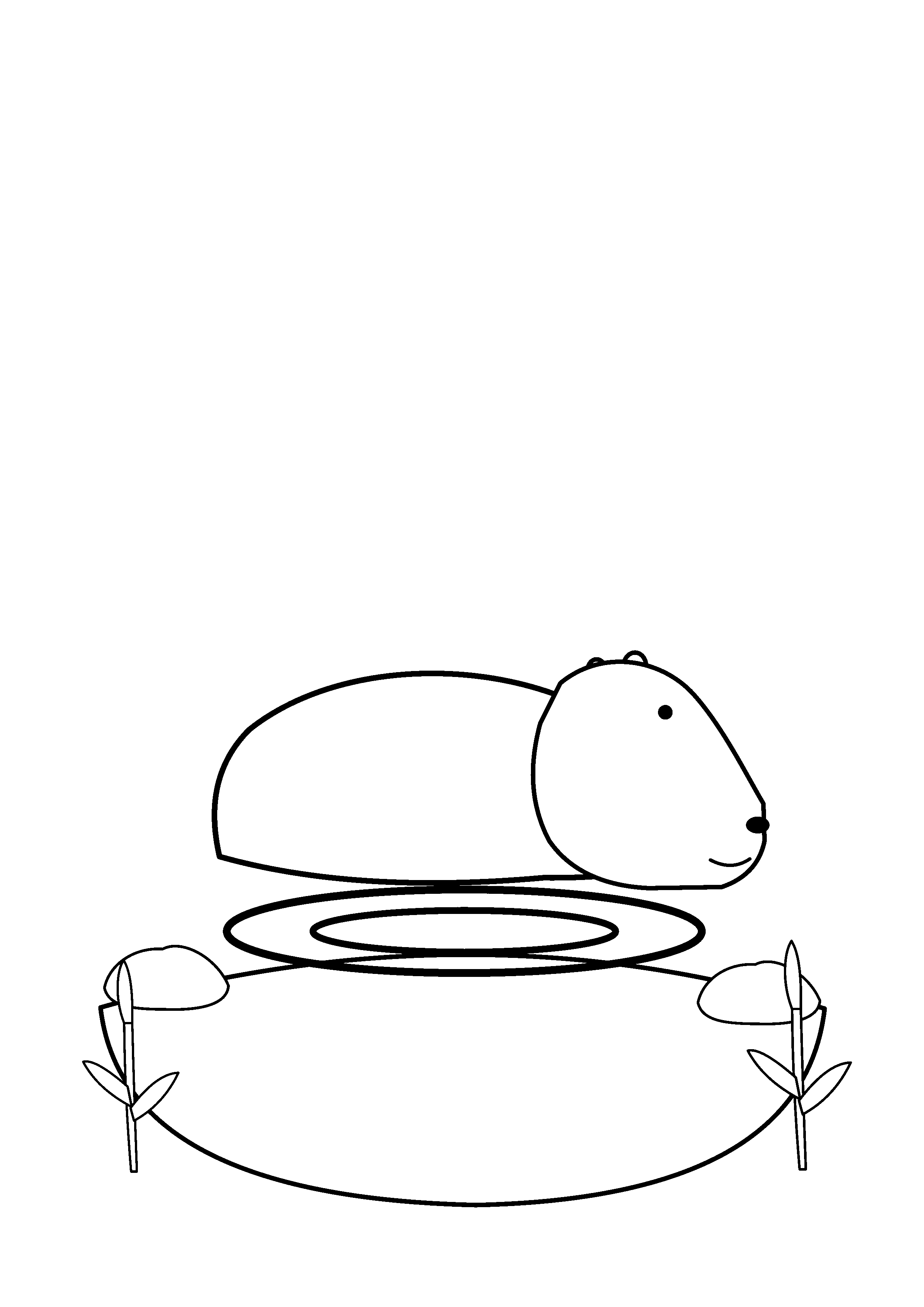 A capybara relaxes in a warm spring with ripples.