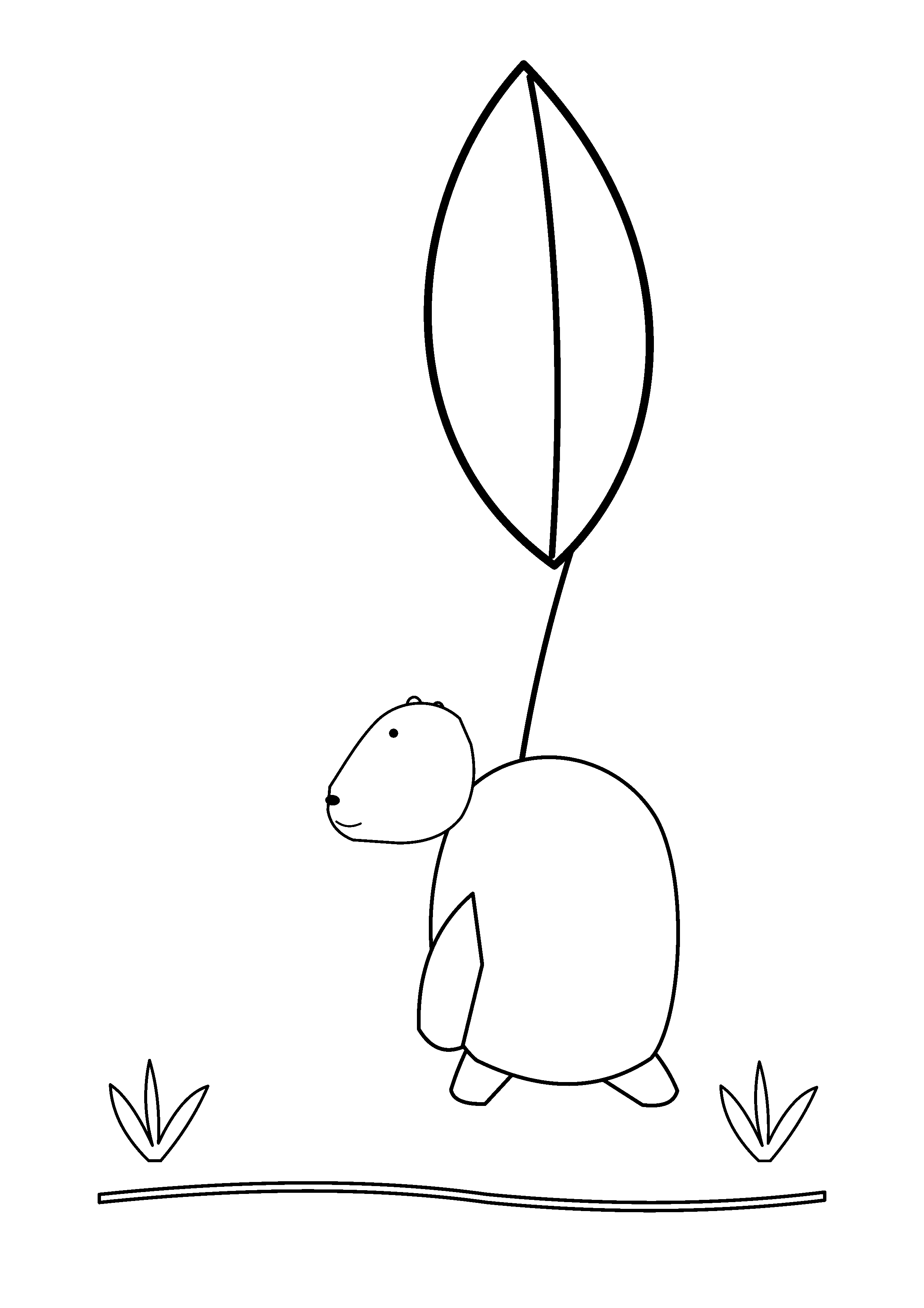 A capybara shelters beneath one broad leaf.