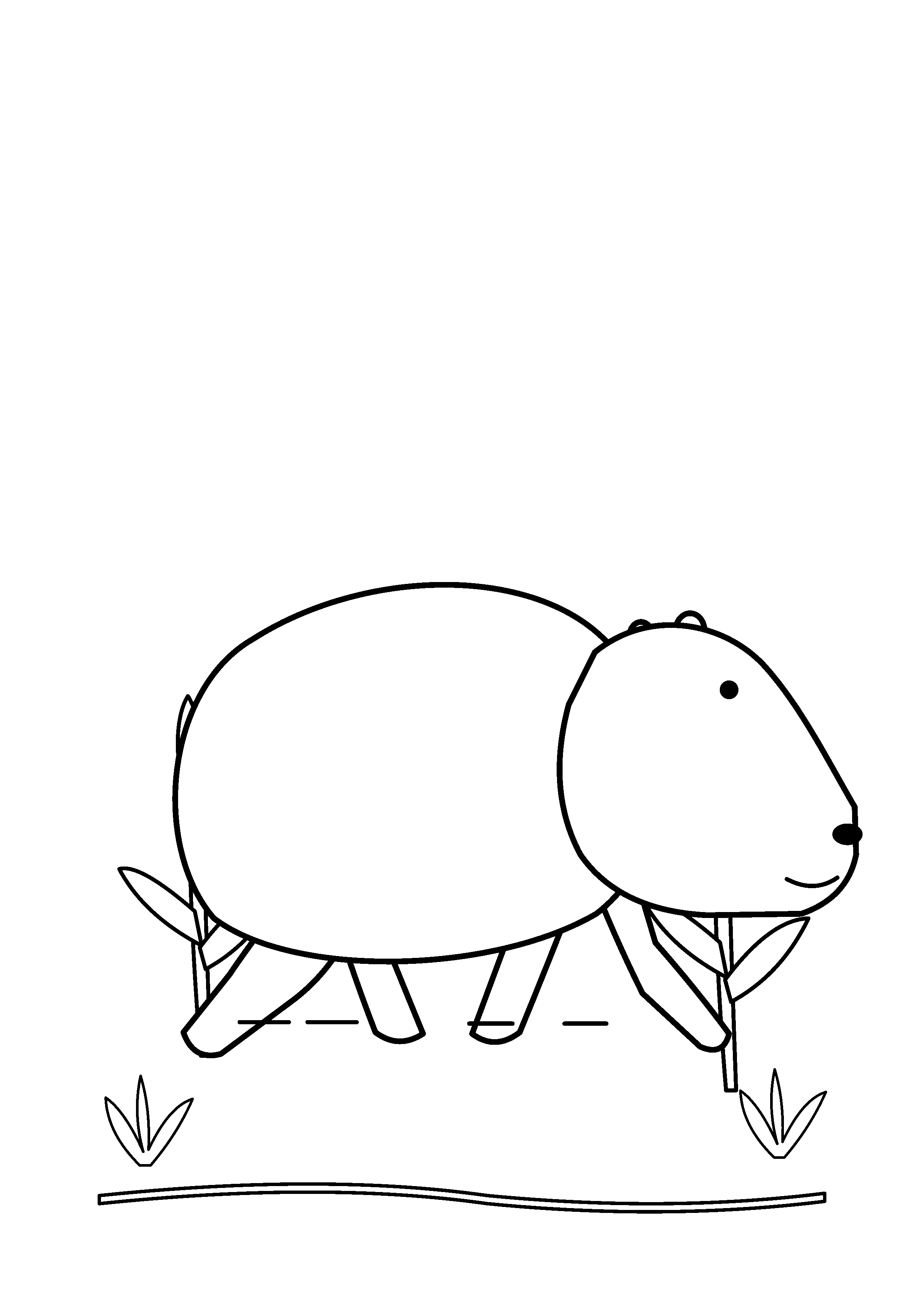 A capybara walks past tall river reeds.