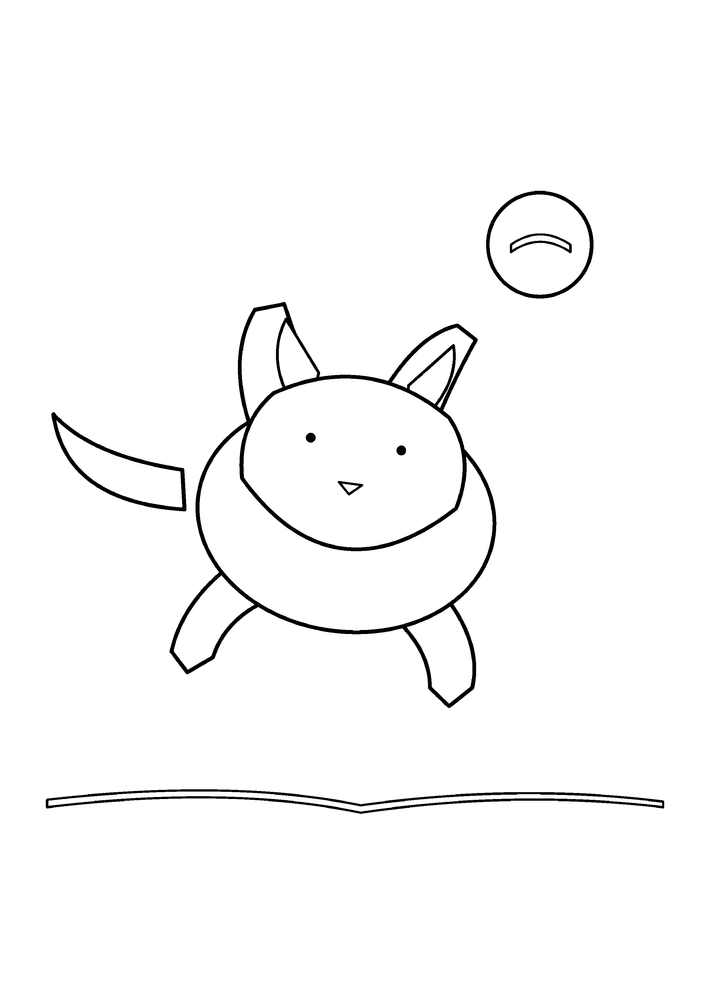A cat lies on its back and reaches all four paws toward a round toy ball.
