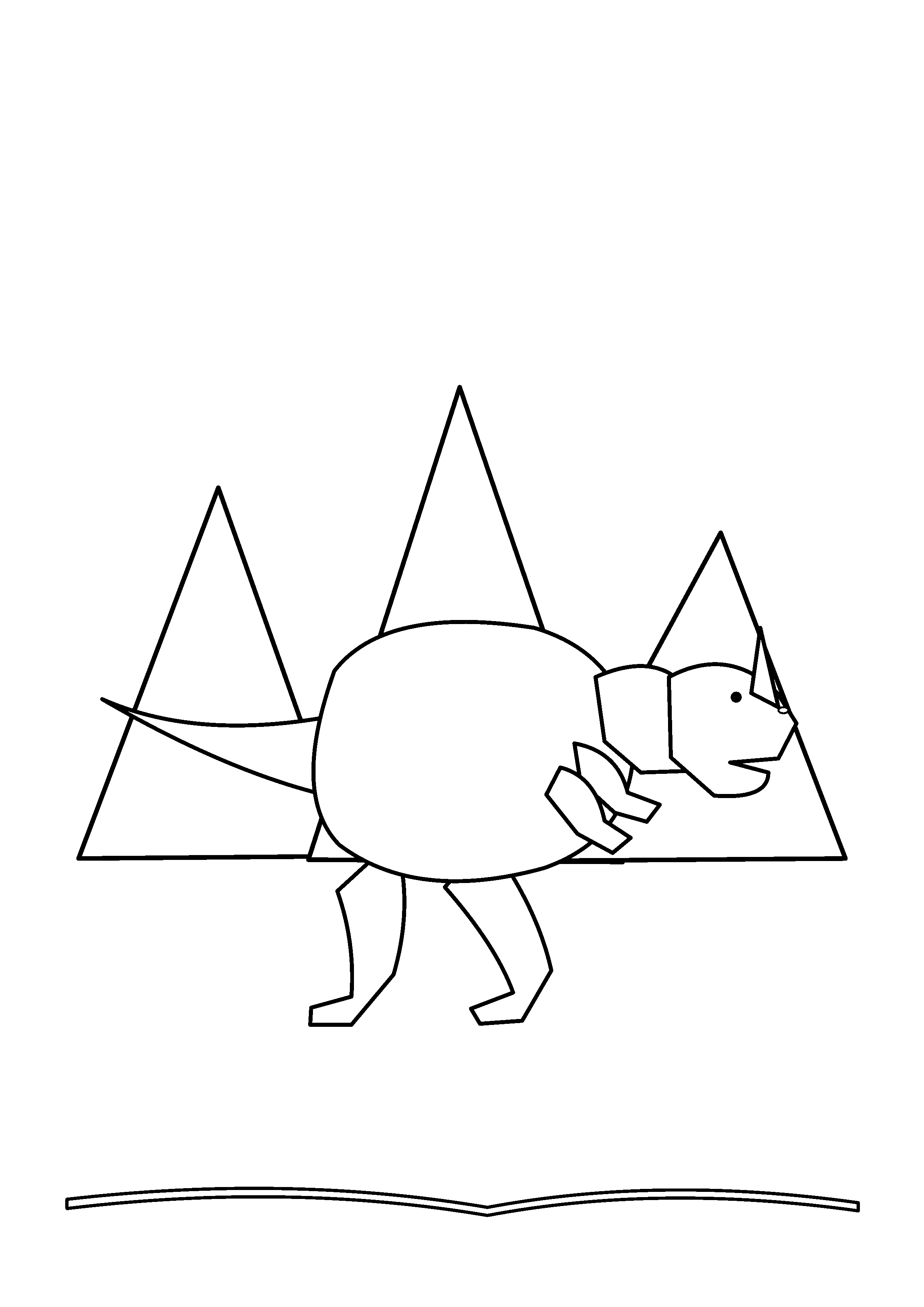 A horned Ceratosaurus stands below distant mountains.