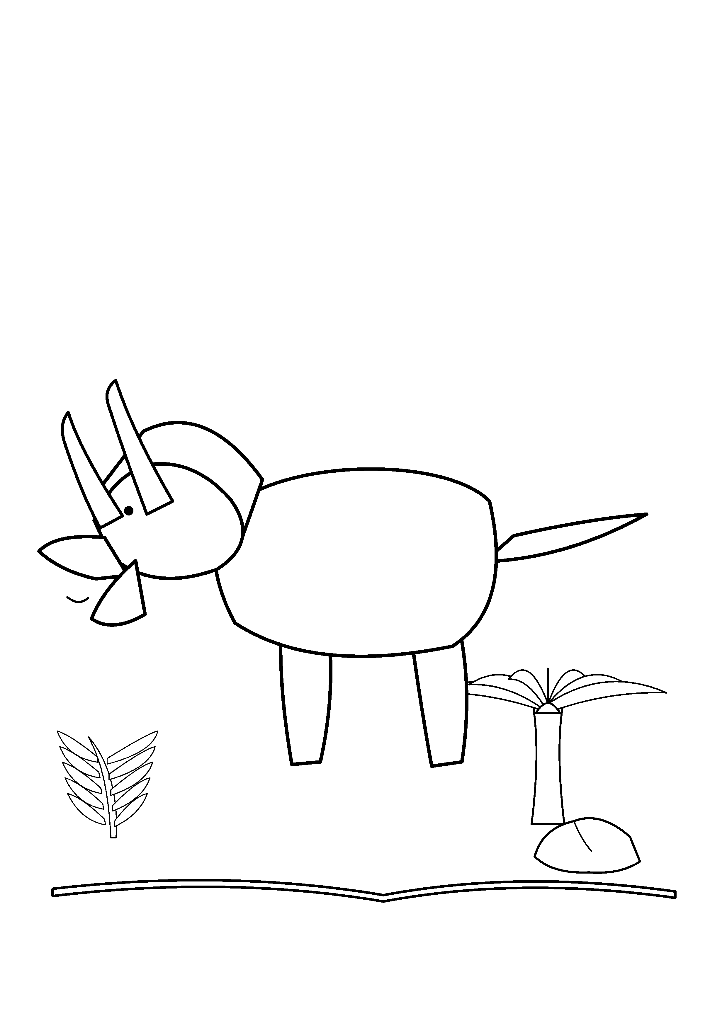 A Triceratops walks beside a tall cycad tree.