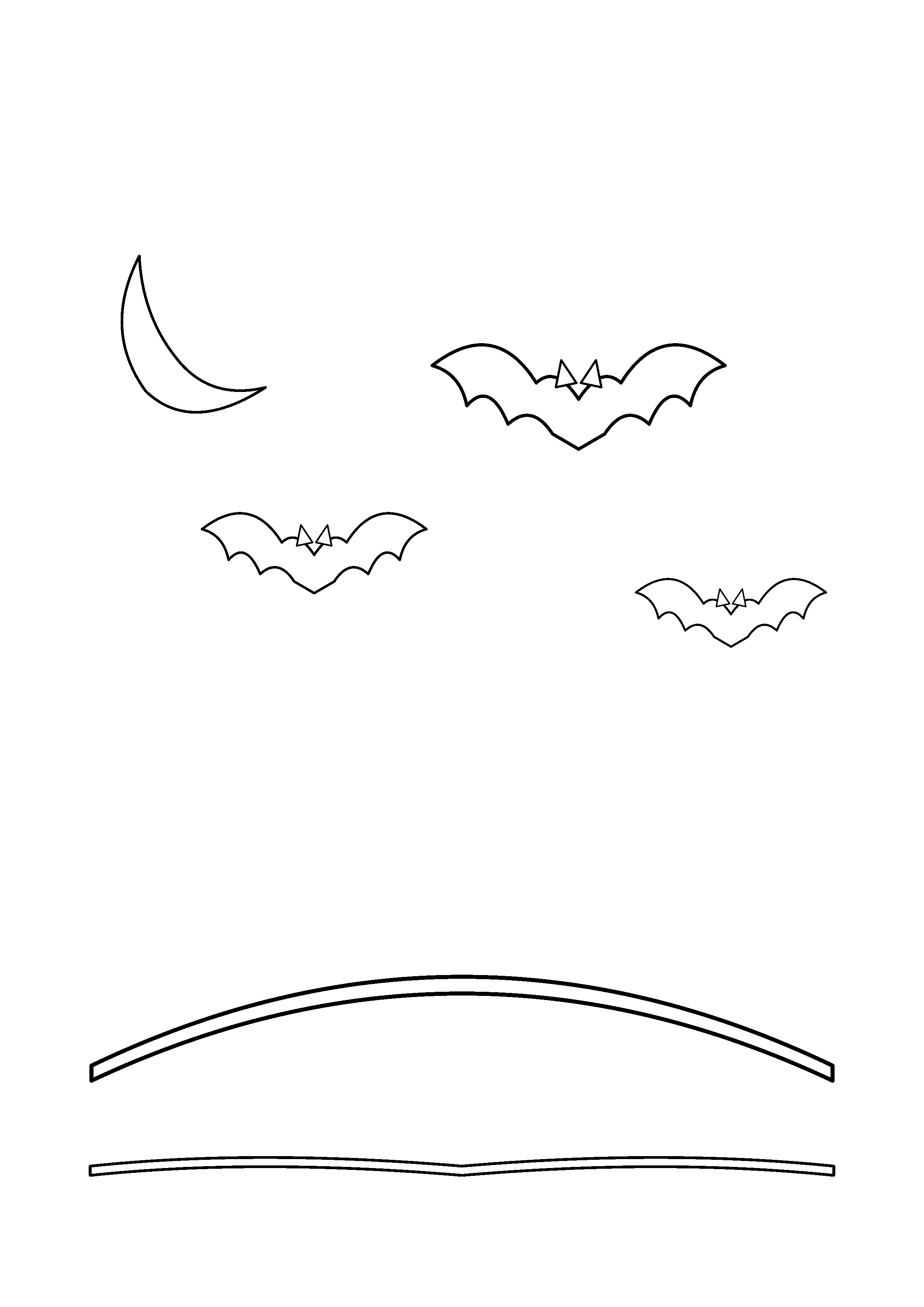 A group of bats flies above a quiet hill at night.