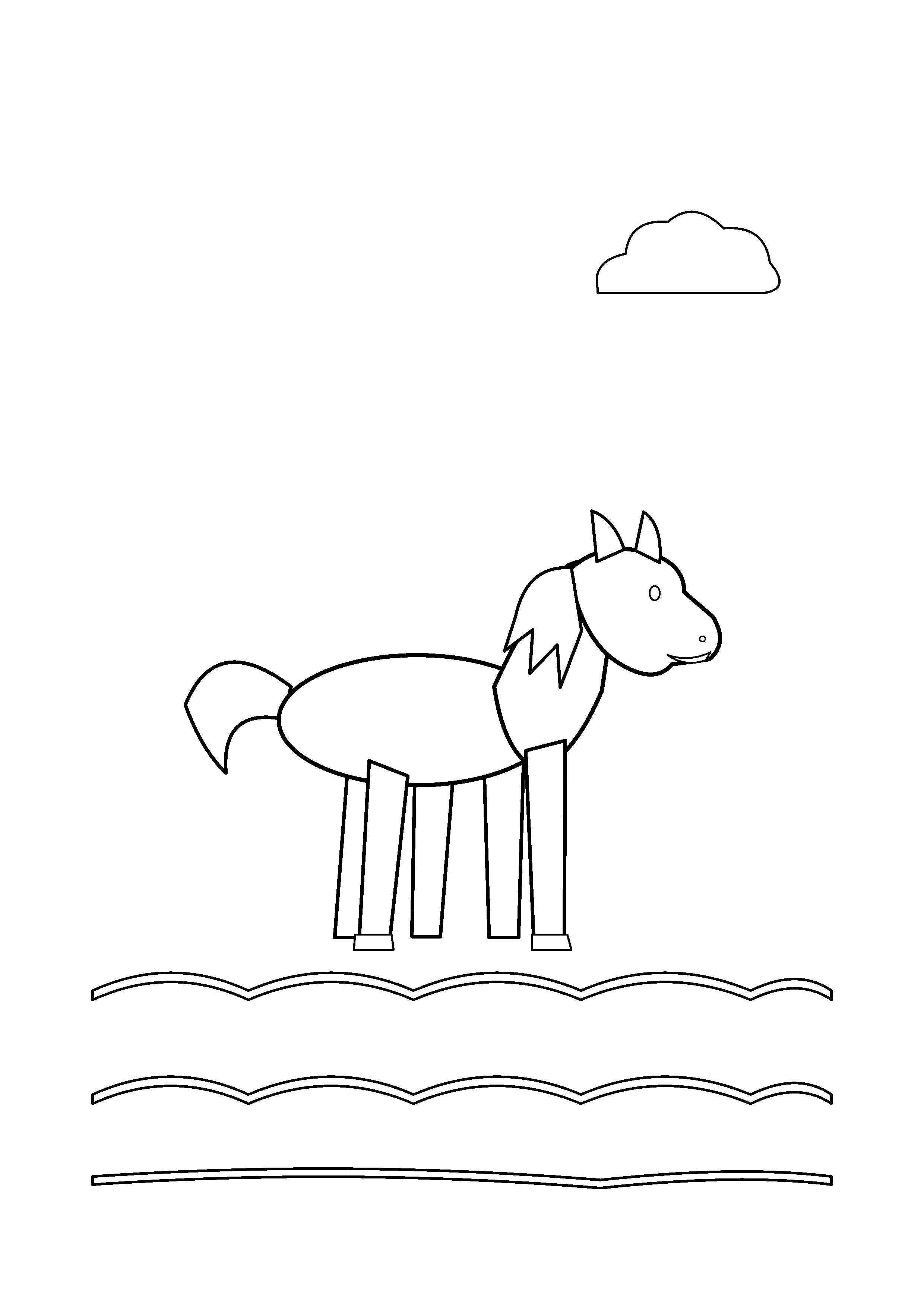 A horse walks along the shore beside gentle waves.