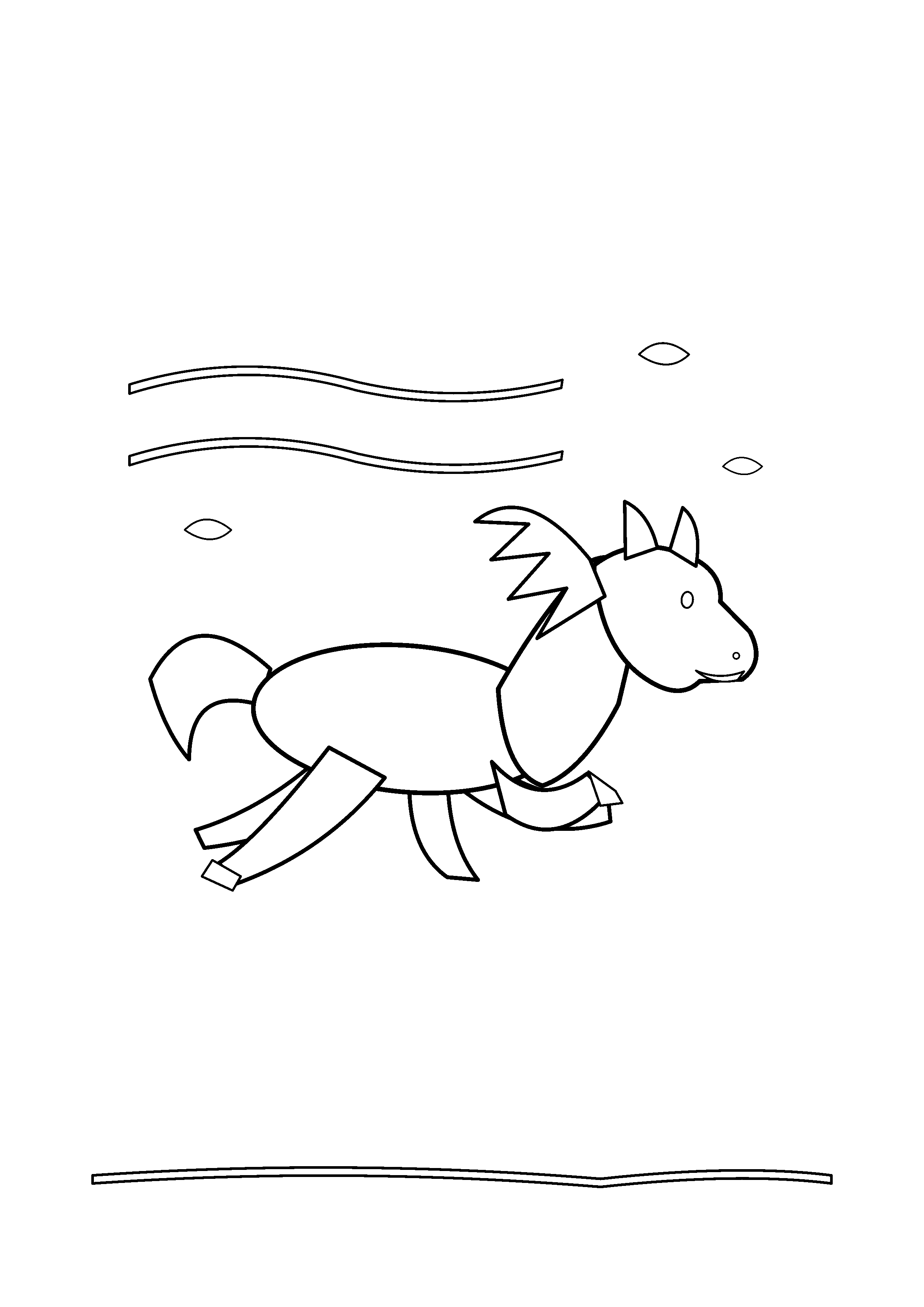 A horse runs with its mane streaming through the air.