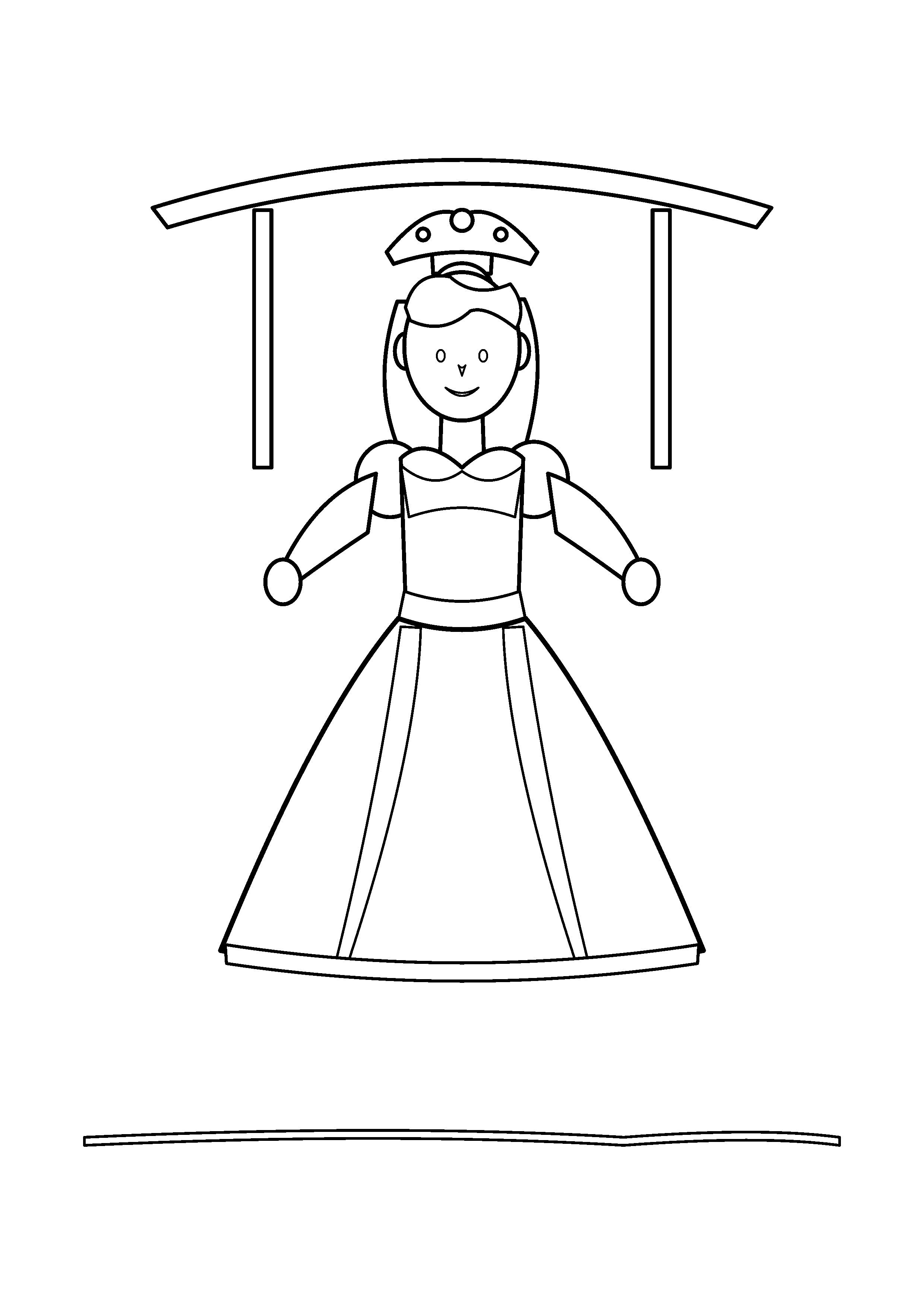 A princess in a flowing gown dances beneath a palace arch.