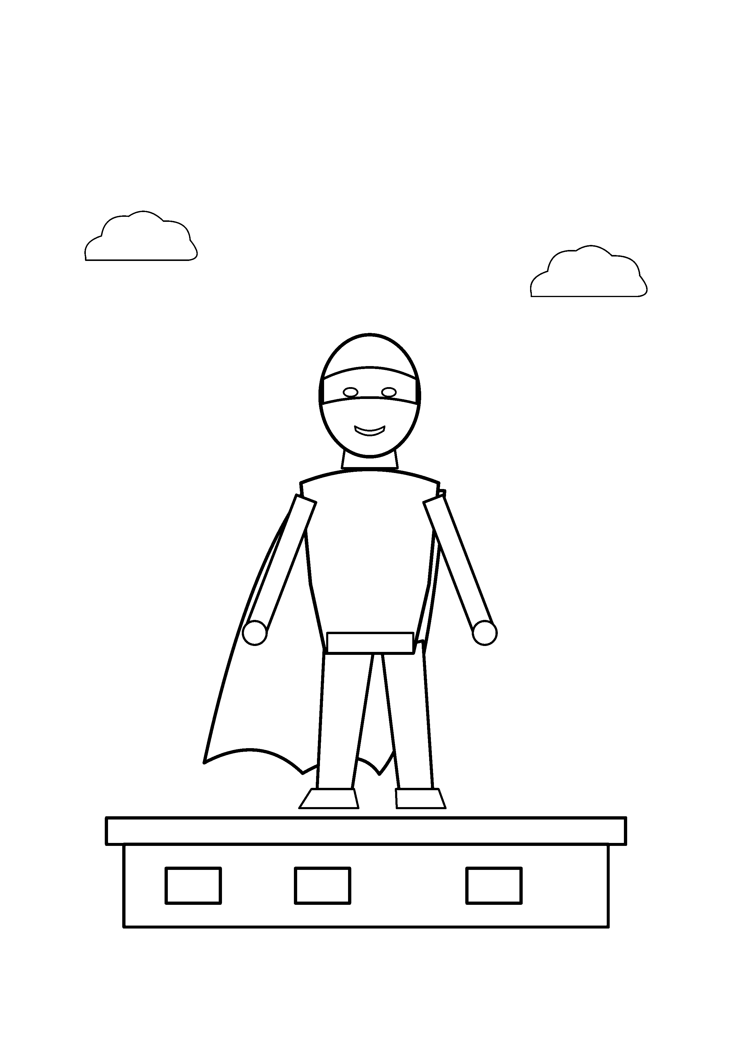 An original caped hero stands on a rooftop above a quiet city.