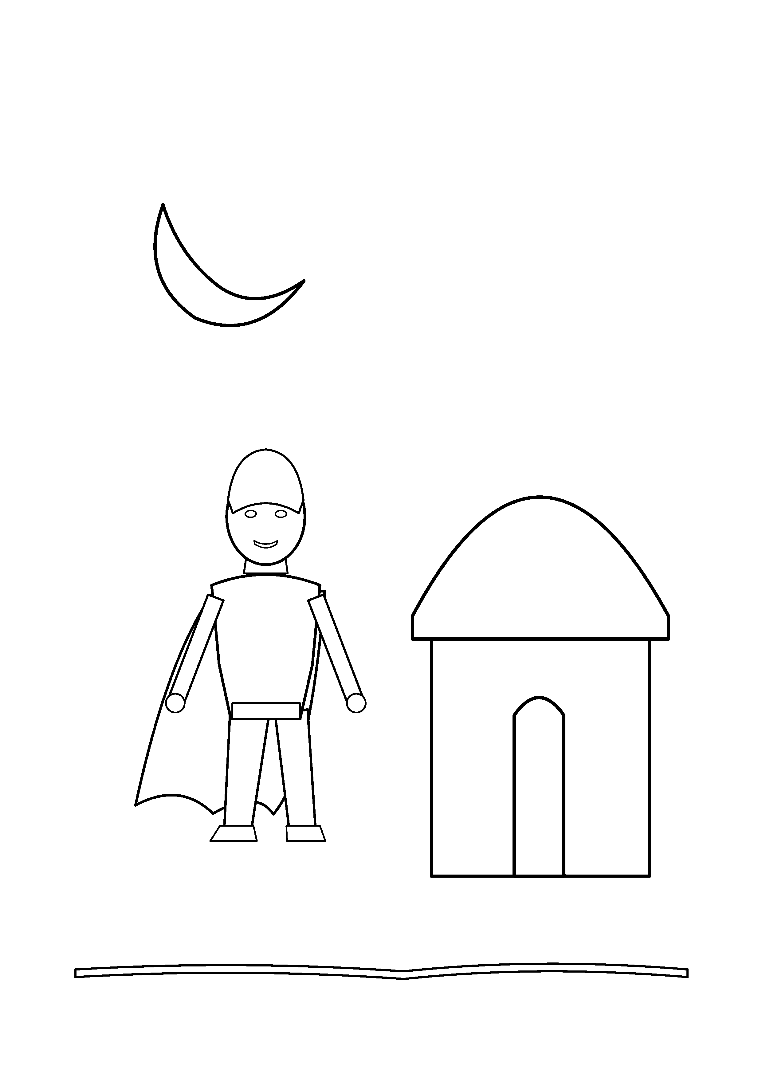A quiet hero stands beside a domed observatory under the moon.