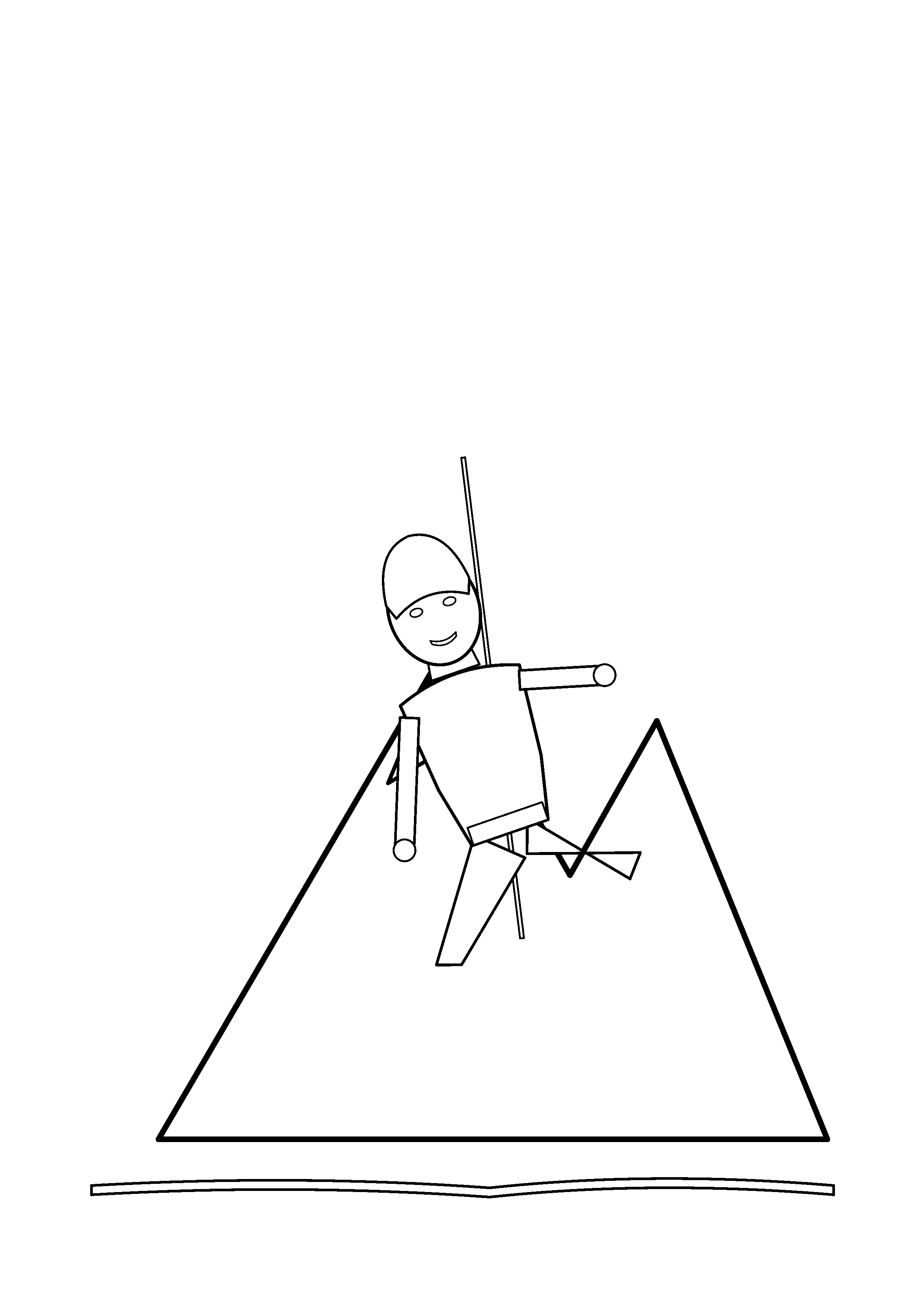 A hero climbs a snowy mountain slope with a rope.